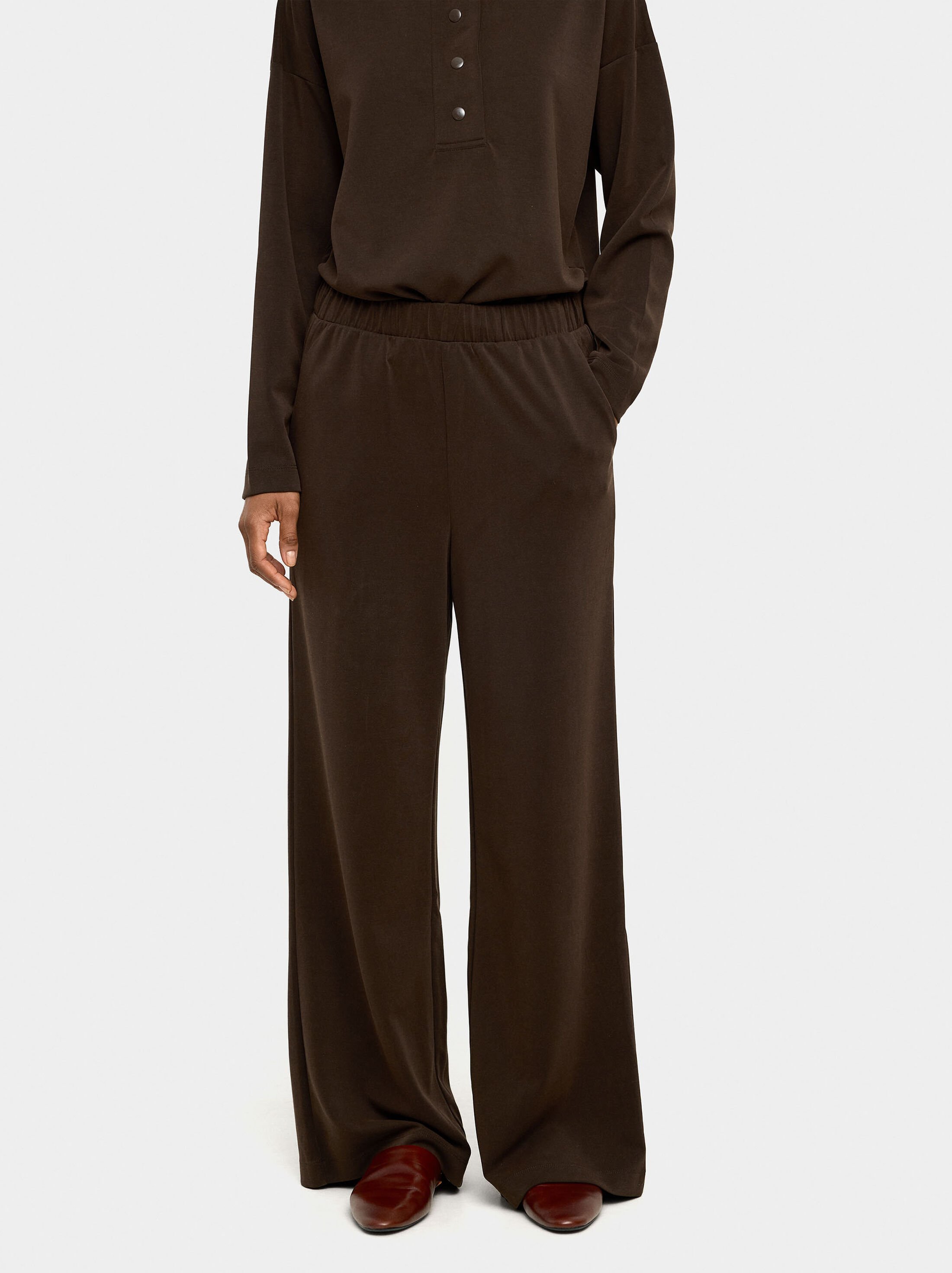 Trousers with elastic waist soft touch image number 1.0