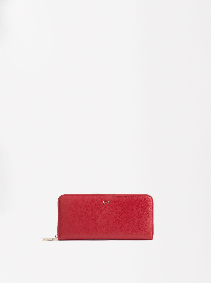 Wallet with texture and zipper 