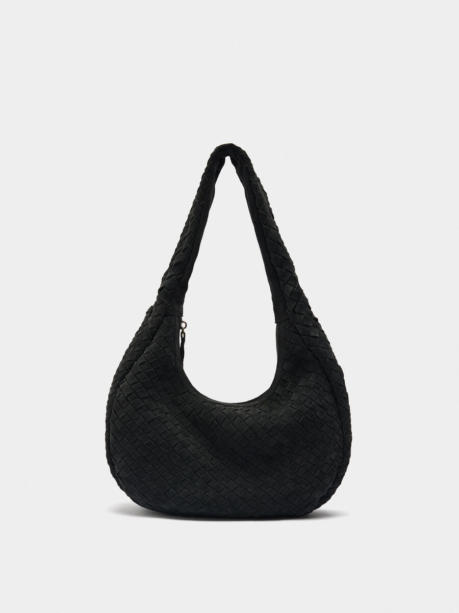 Hobo bag with braided leather