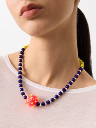 Silicone Pendant Necklace, Multicolor, hi-res