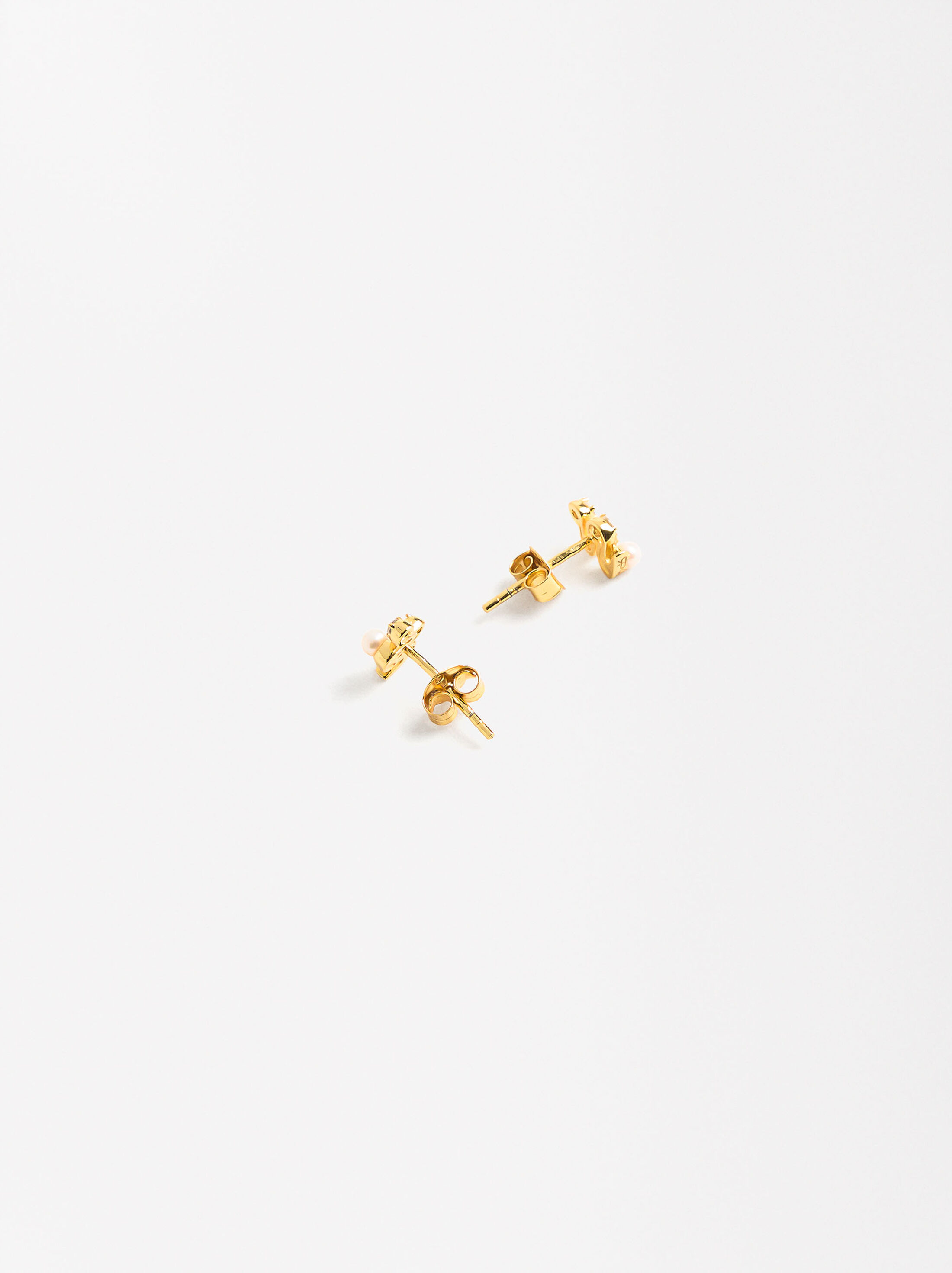 Snake pearl and zirconia earrings - 925 sterling silver image number 3.0