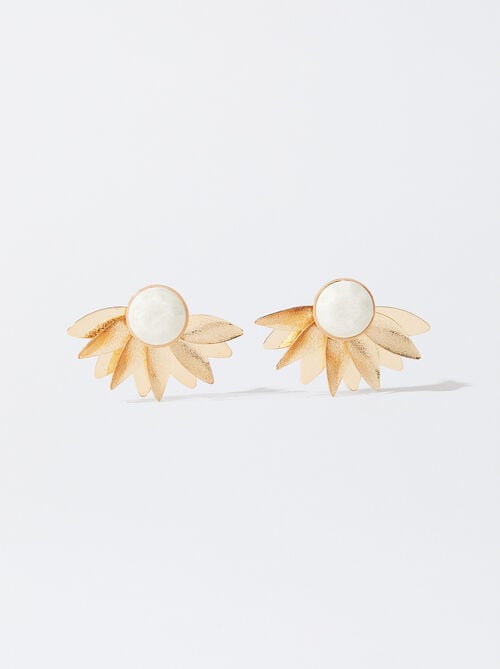 Goldene Ohrringe Mit Blume