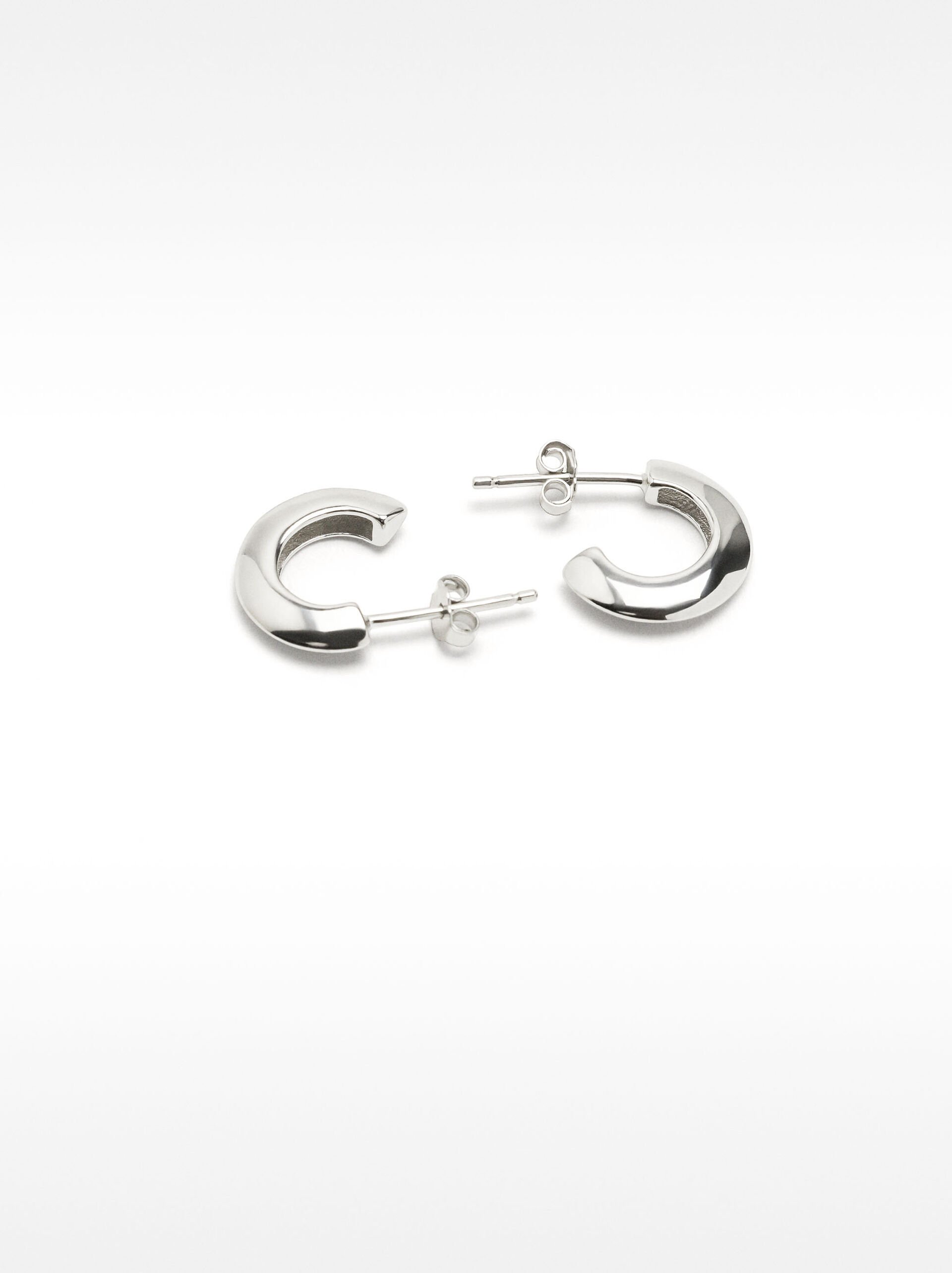 Short hoop earrings - 925 sterling silver image number 3.0
