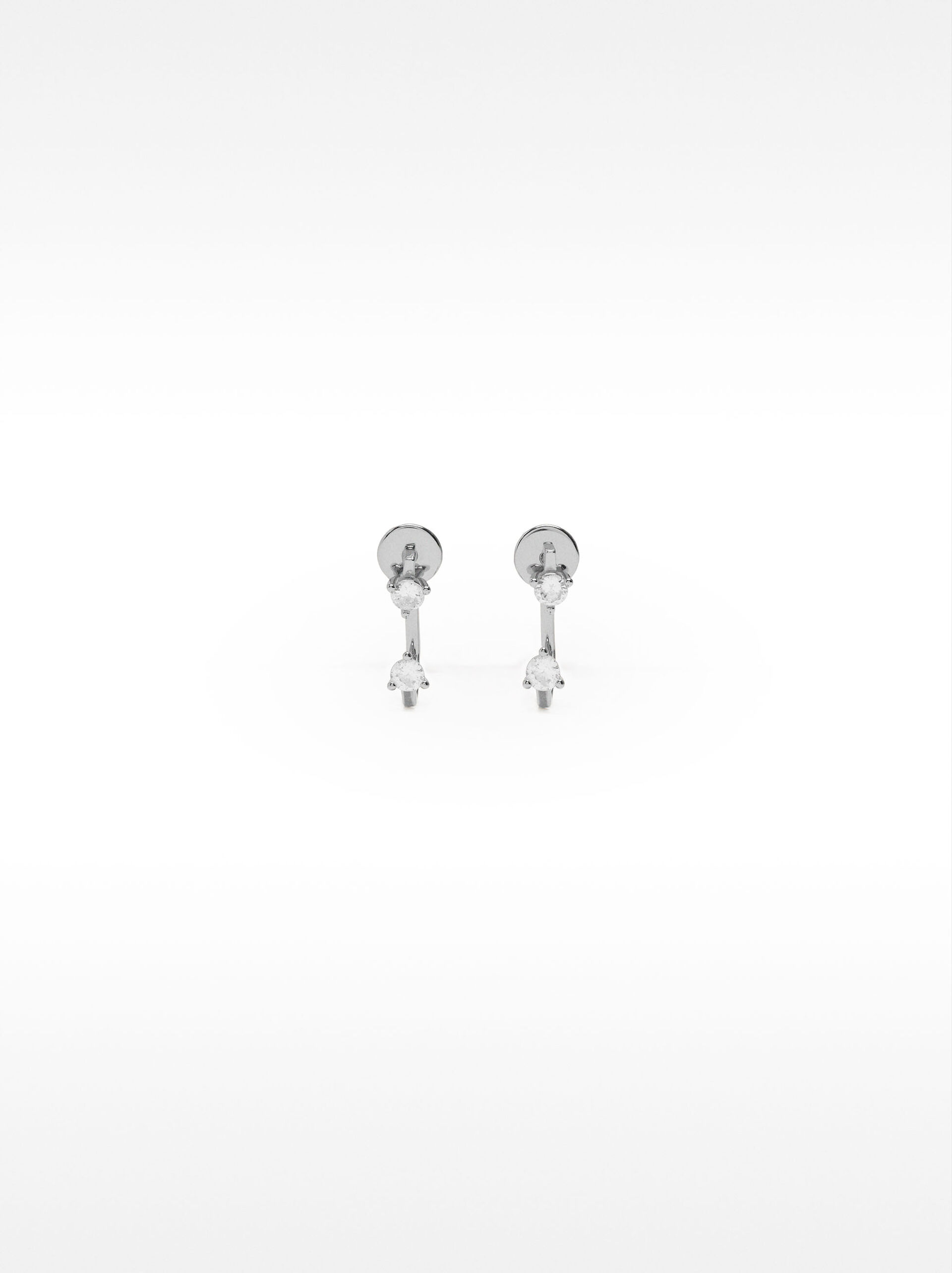 Ear jacket earrings with zircons - 925 sterling silver image number 0.0