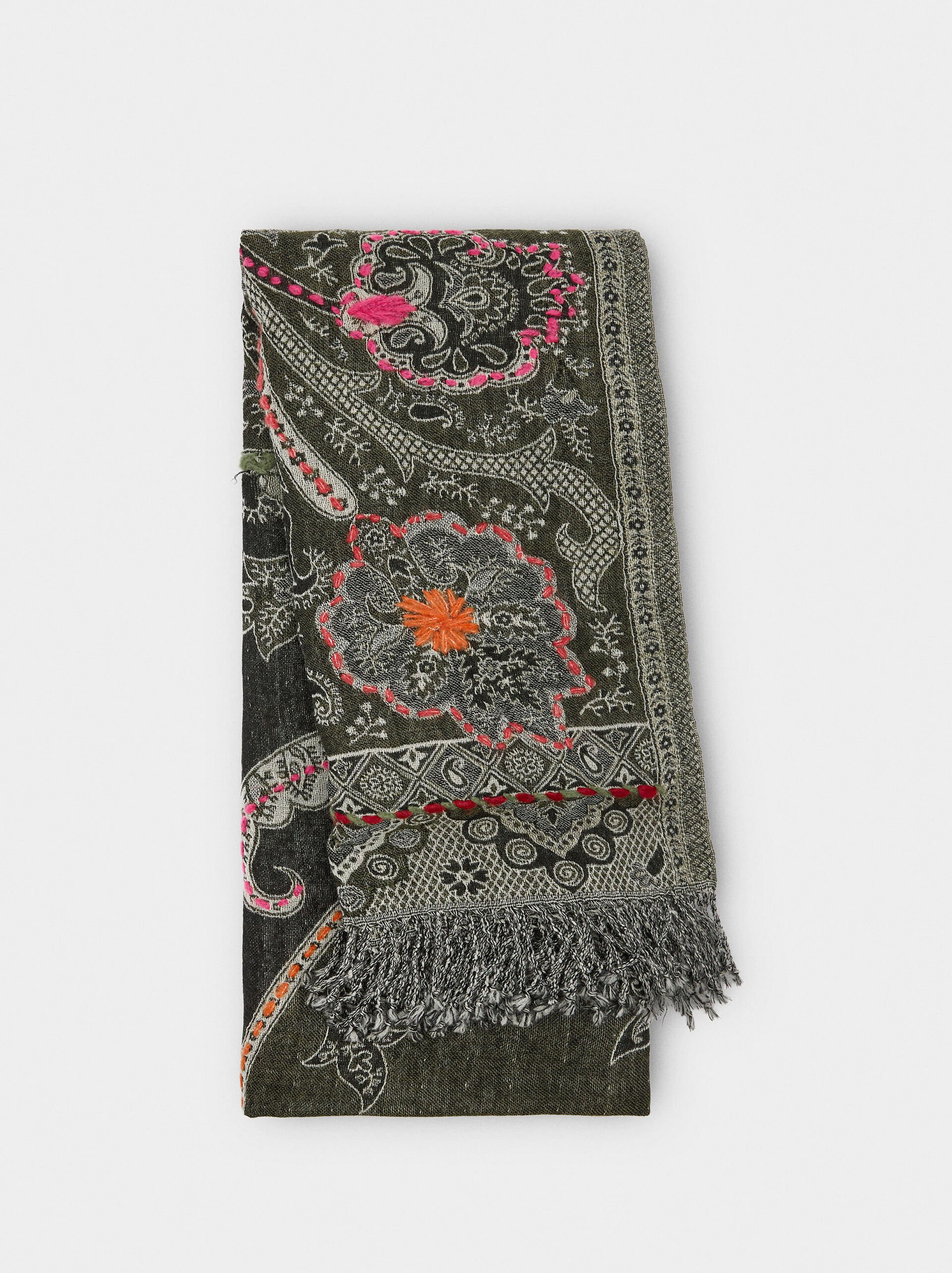 Printed wool scarf image number 0.0