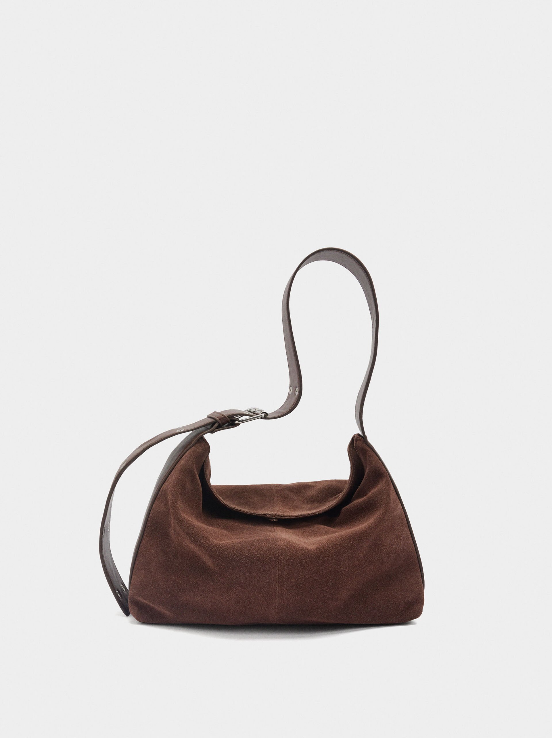 Suede leather shoulder bag M image number 0.0