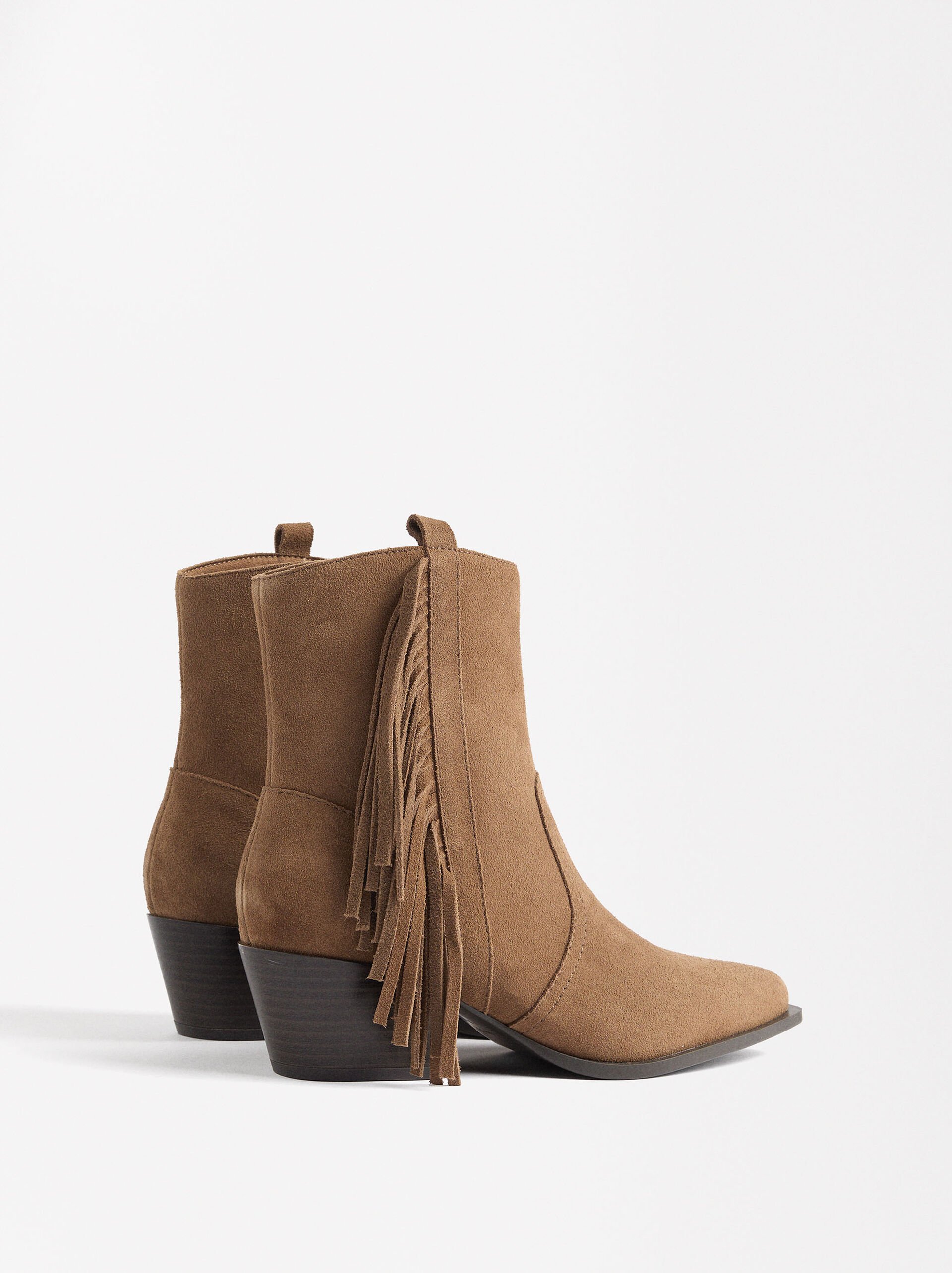 Leder-Cowboy-Stiefeletten mit Fransen image number 3.0