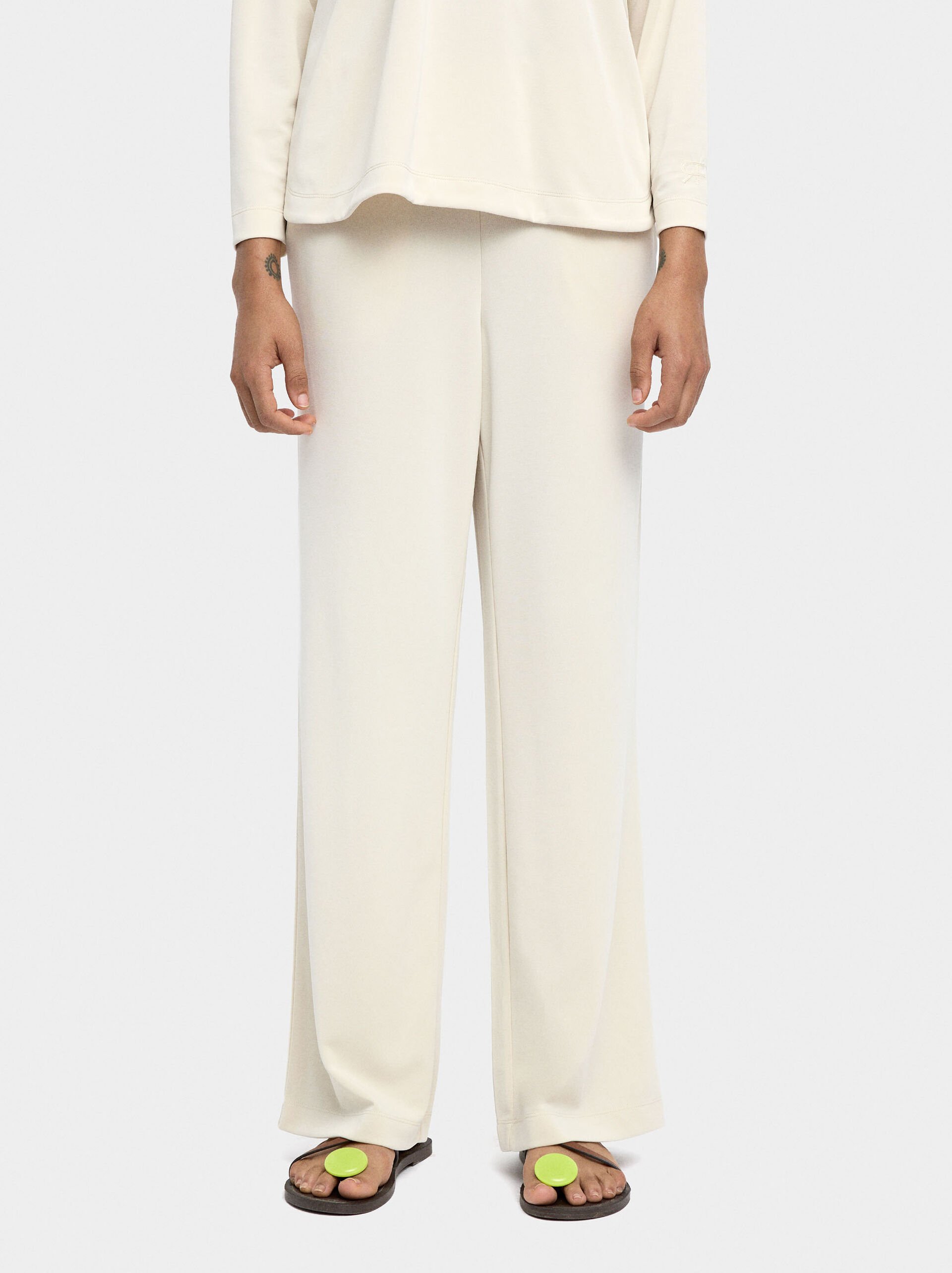 Loose-fitting trousers with elastic waistband soft touch image number 1.0