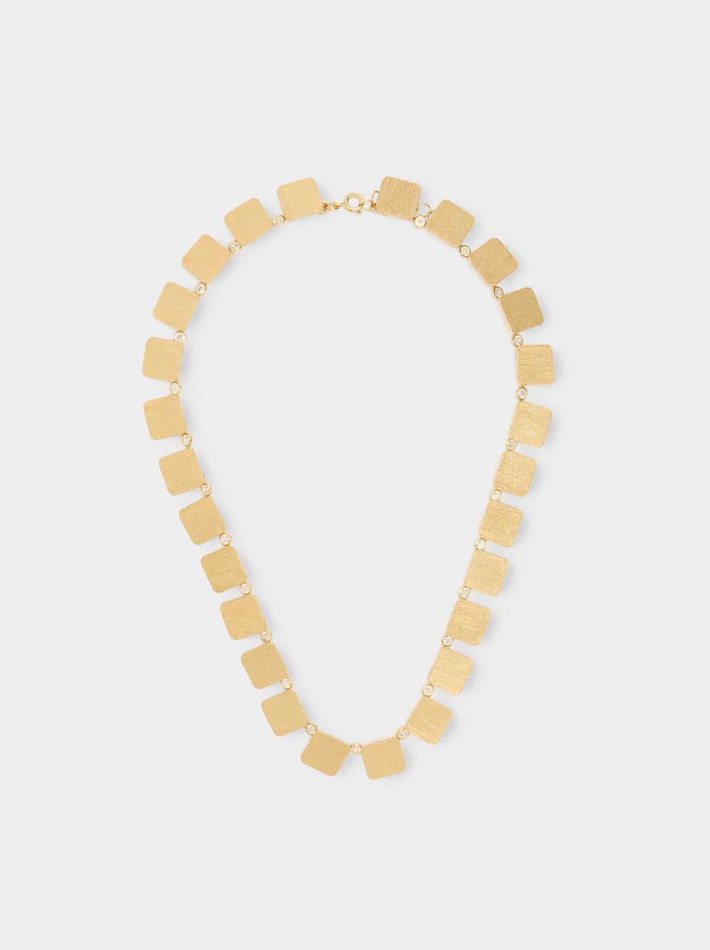 Short necklace with squares and zirconias