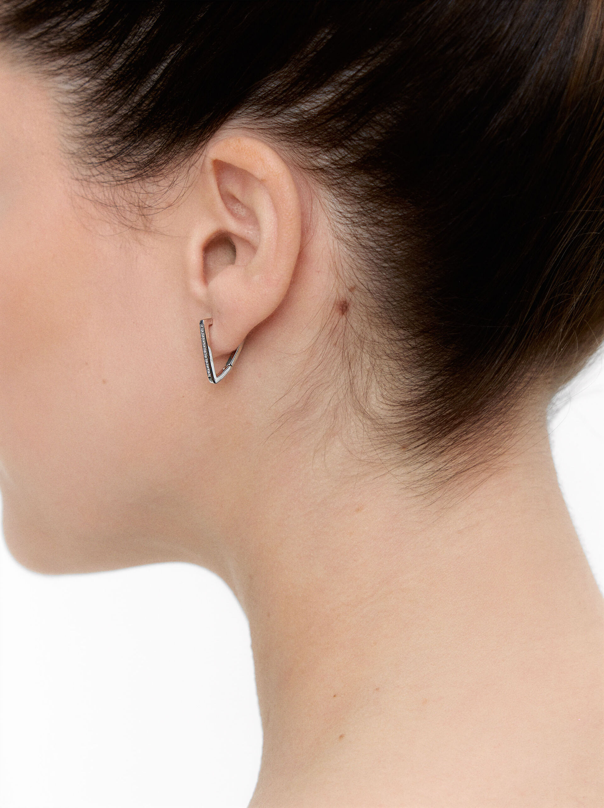 Orecchini triangolari con zirconi – argento sterling 925 image number 1.0