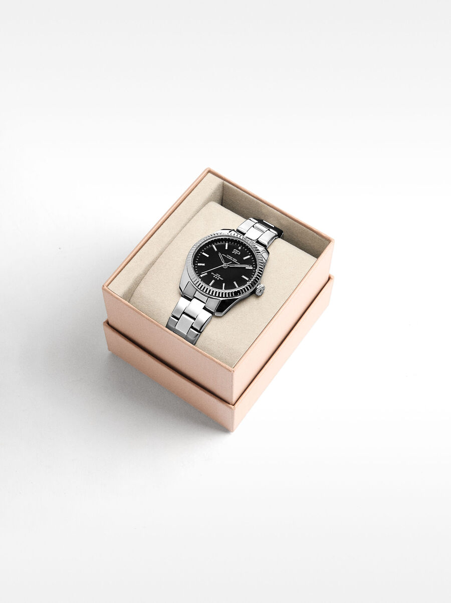 Watch with stainless steel wristband