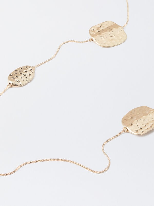 Long golden necklace
