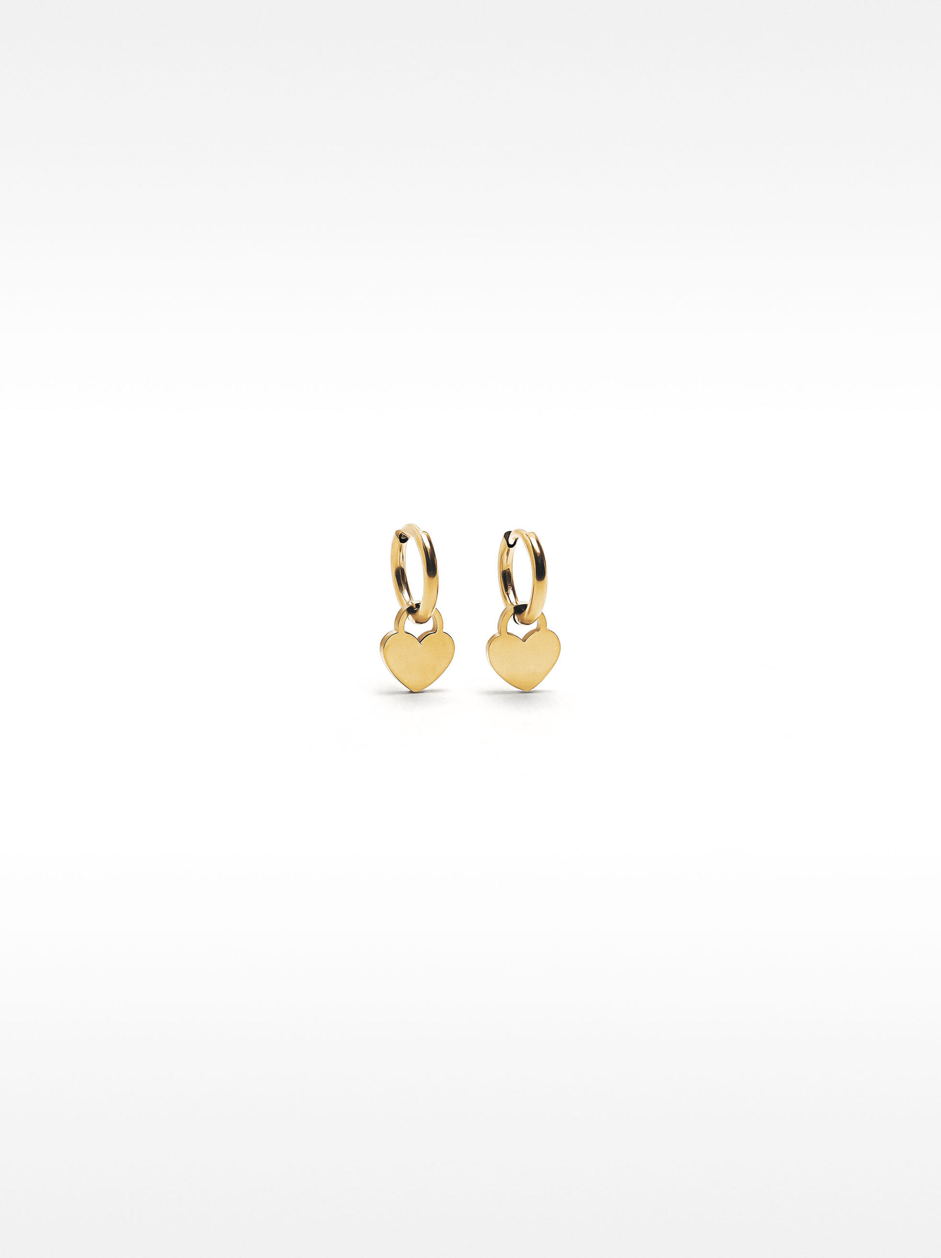 Hoop earrings with heart - stainless steel image number 0.0