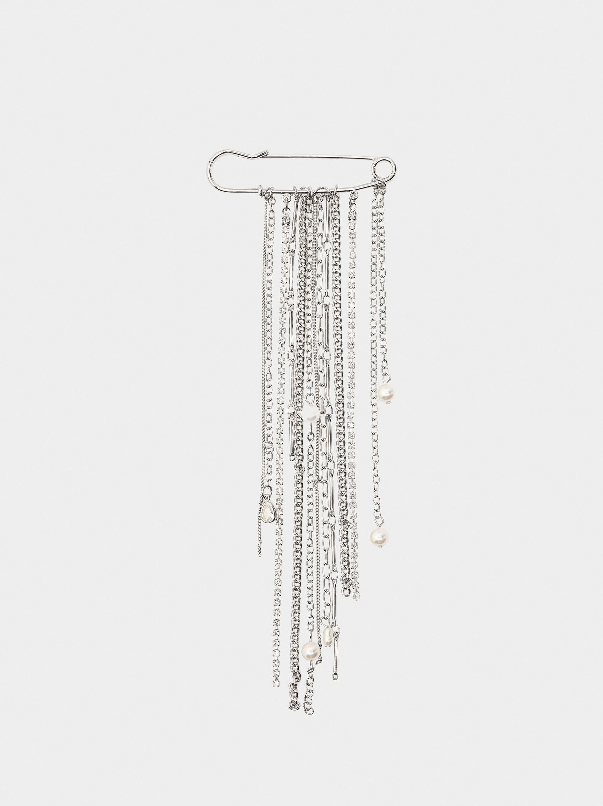 Broche avec chaîne et perles image number 2.0