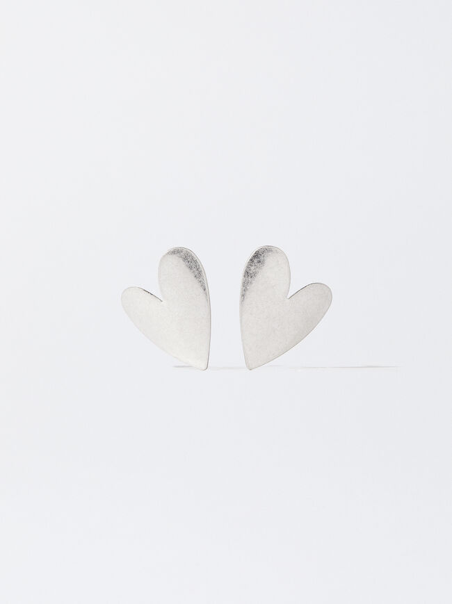 Silver Heart Earrings  image number 0.0
