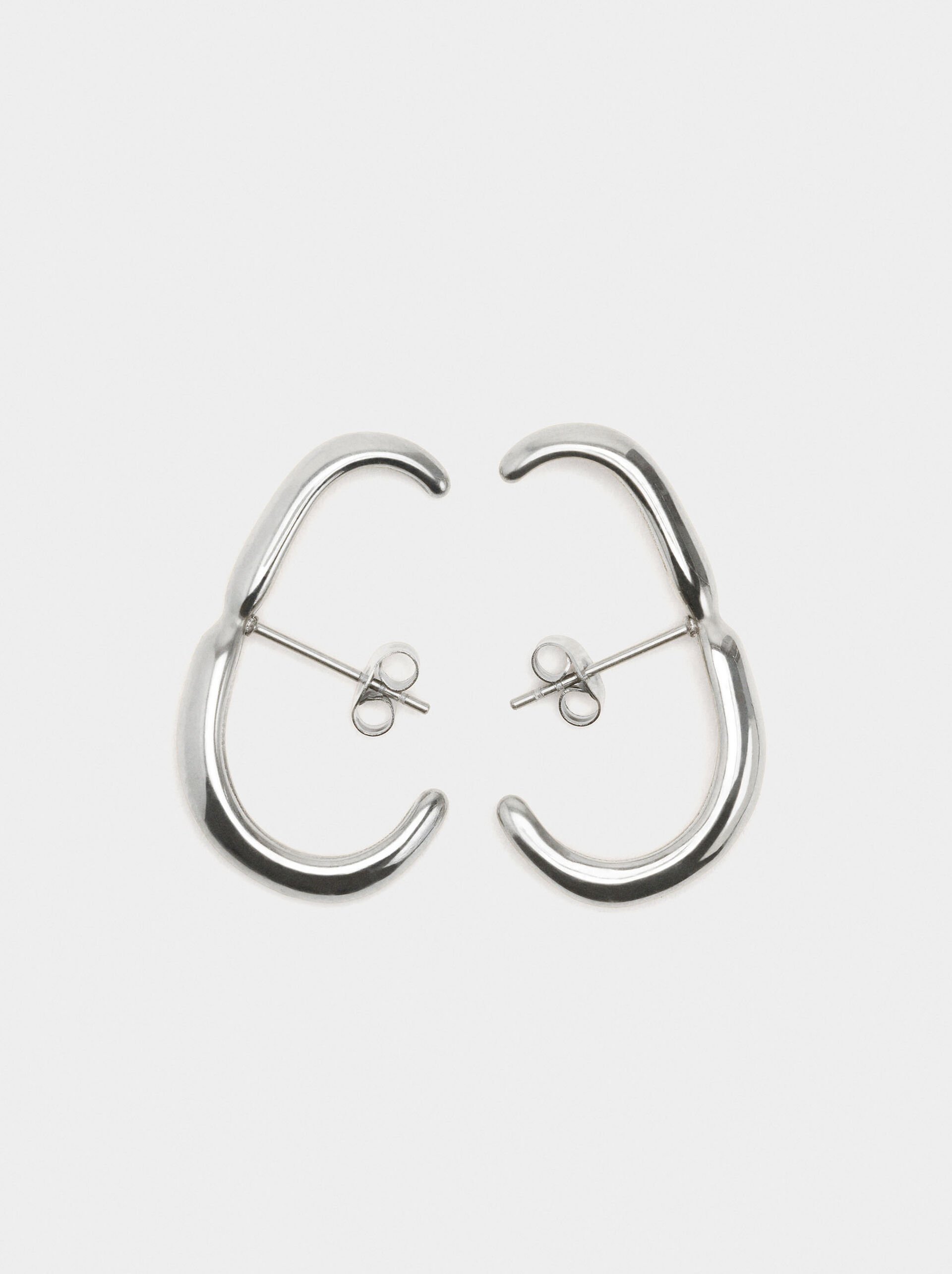 Segmented ear jacket earrings - stainless steel image number 2.0