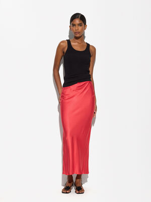 Midi Skirt With Elastic Waistband