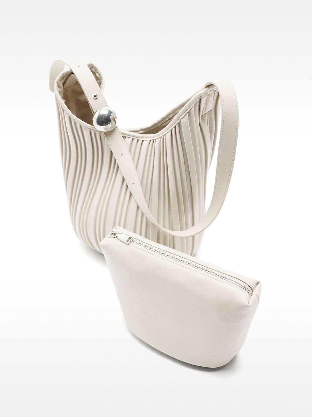 Borsa a spalla plissettata con borsa removibile