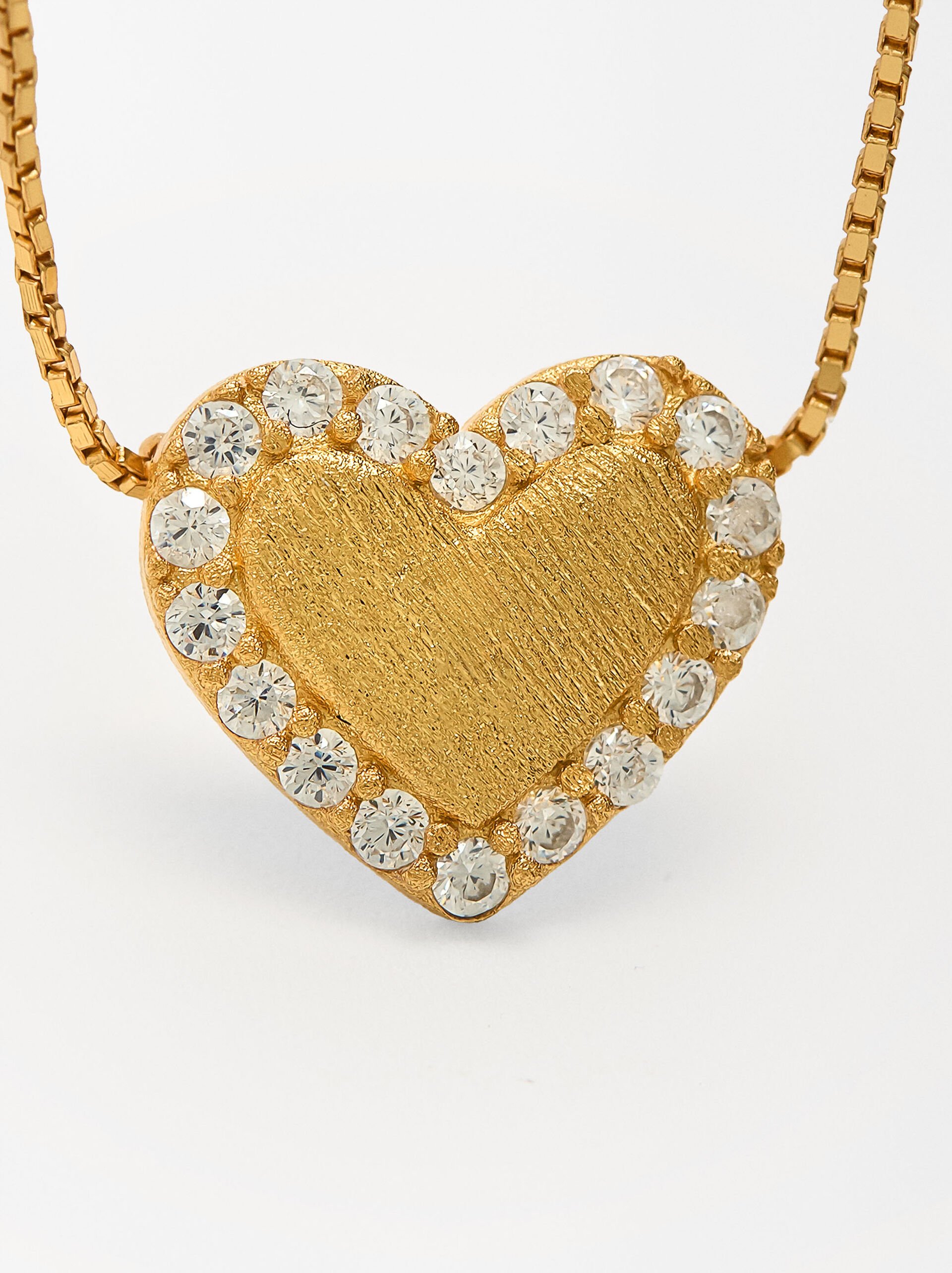 Collana pendente cuore con zirconi - argento sterlingo 925 image number 5.0
