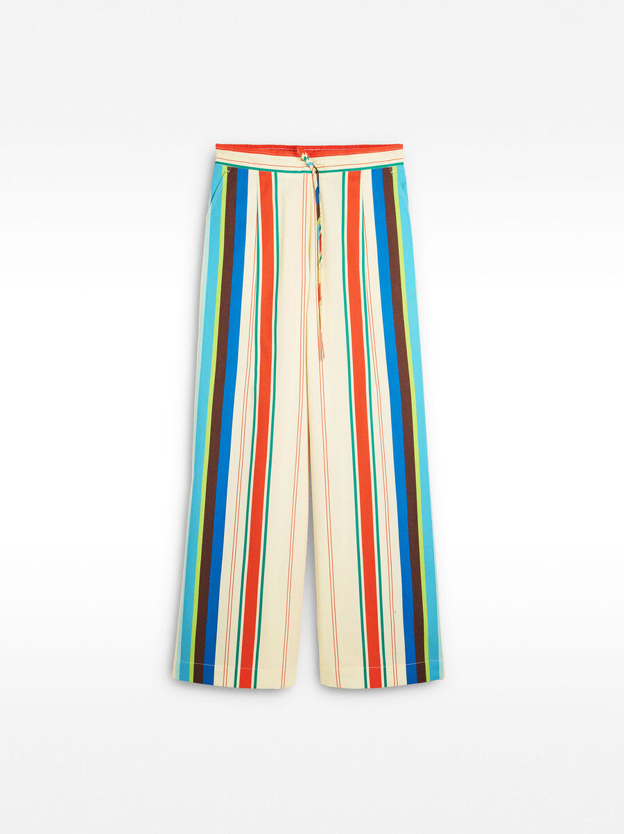 Striped cotton trousers