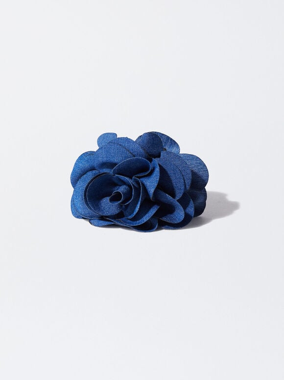Flower Hair Claw, Blue, hi-res