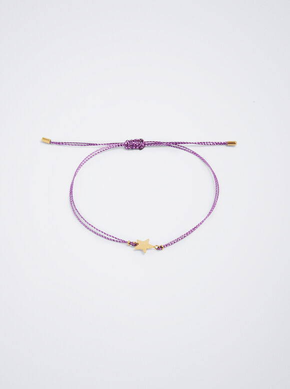 Steel Bracelet With Star, Purple, hi-res