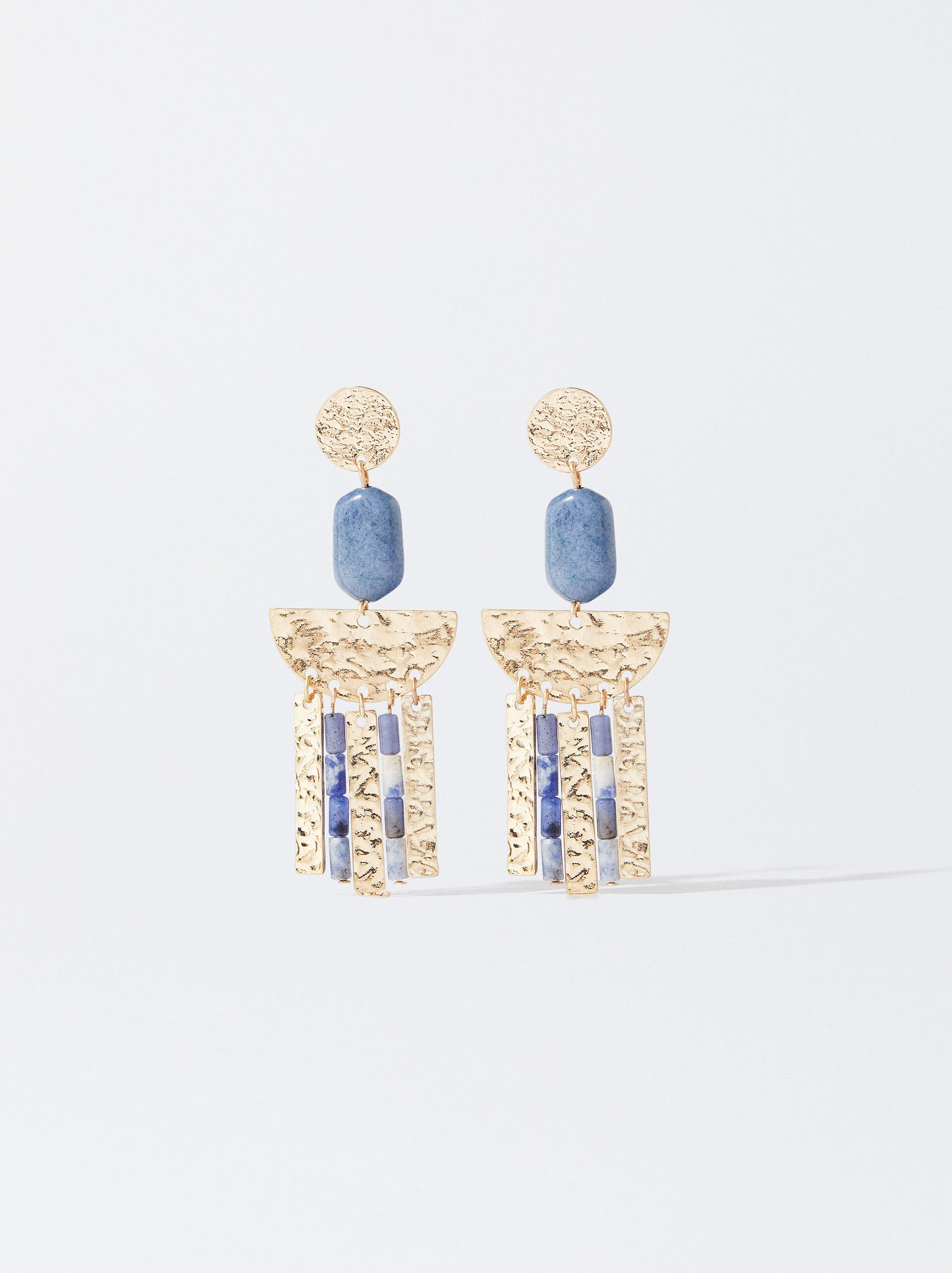 Gold-Toned Earrings With Stone image number 0.0