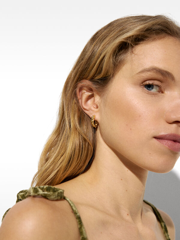 Braided hoop earrings - 925 sterling silver