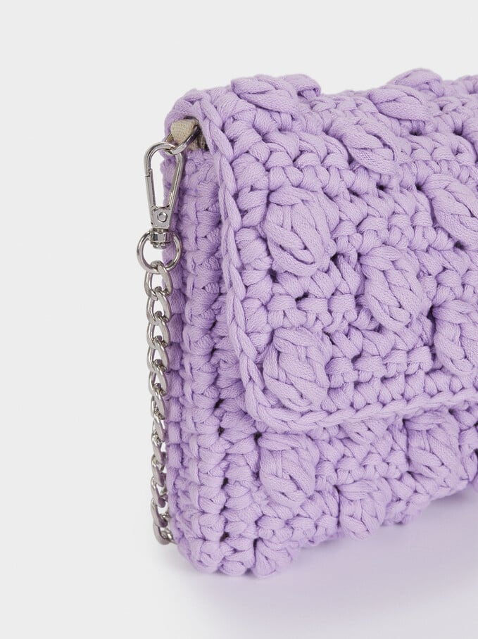 Bolso De Hombro Crochet, Violeta, hi-res