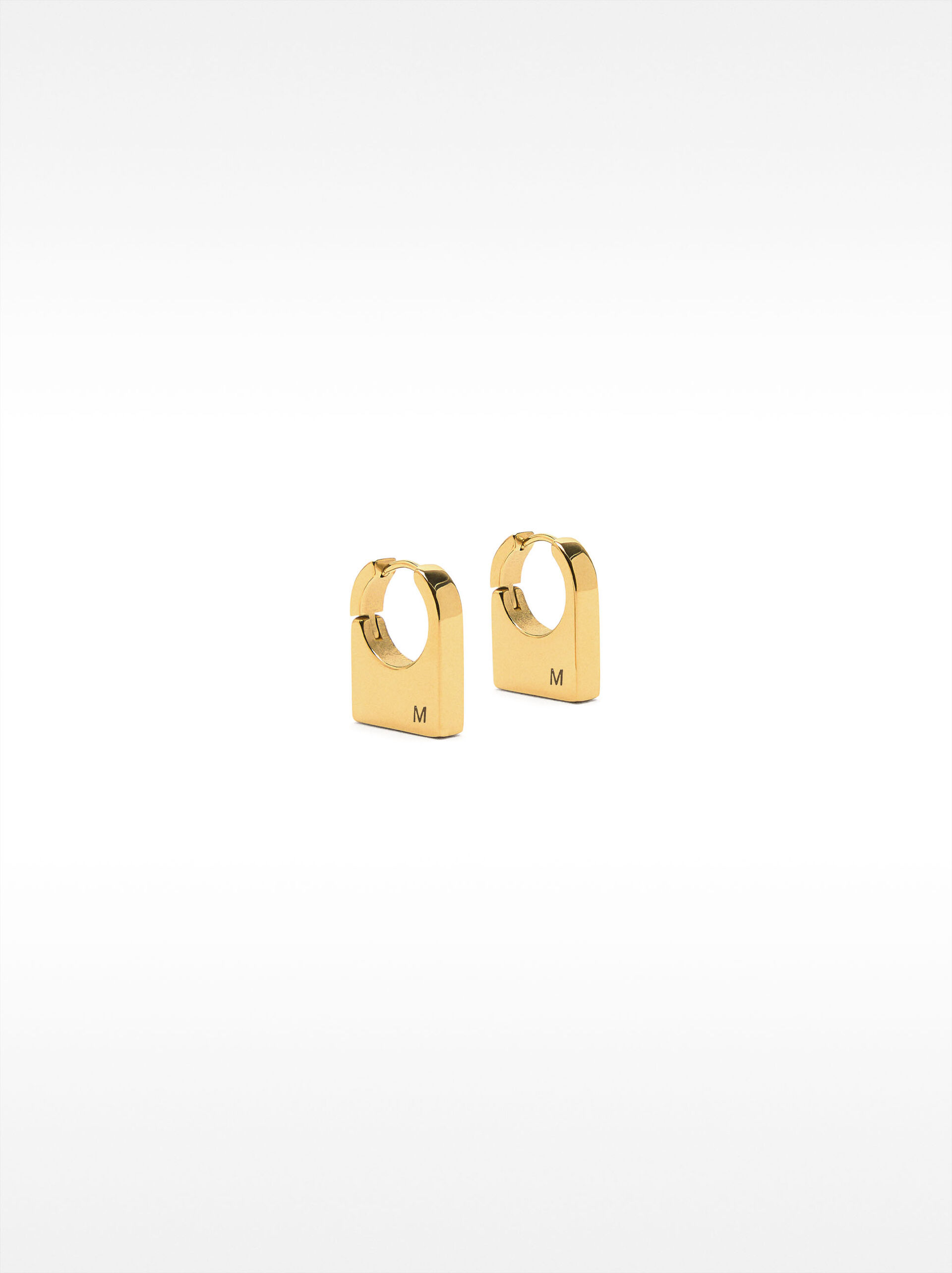 Rectangular hoop earrings – stainless steel image number 1.0