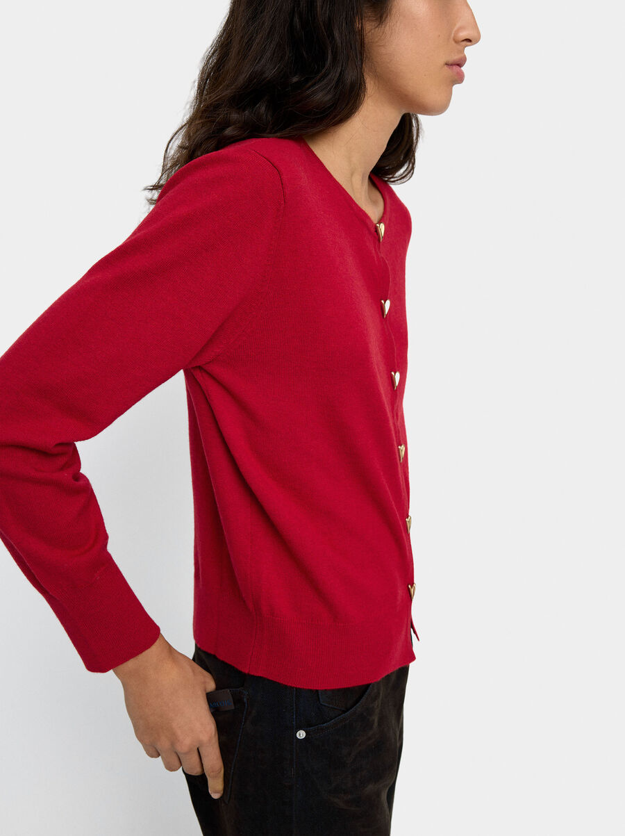 Cárdigan de punto botones corazones