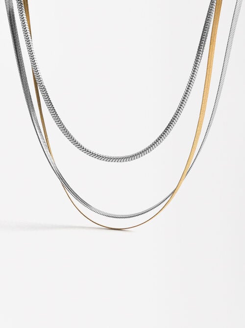 Collar triple bicolor - acero inoxidable