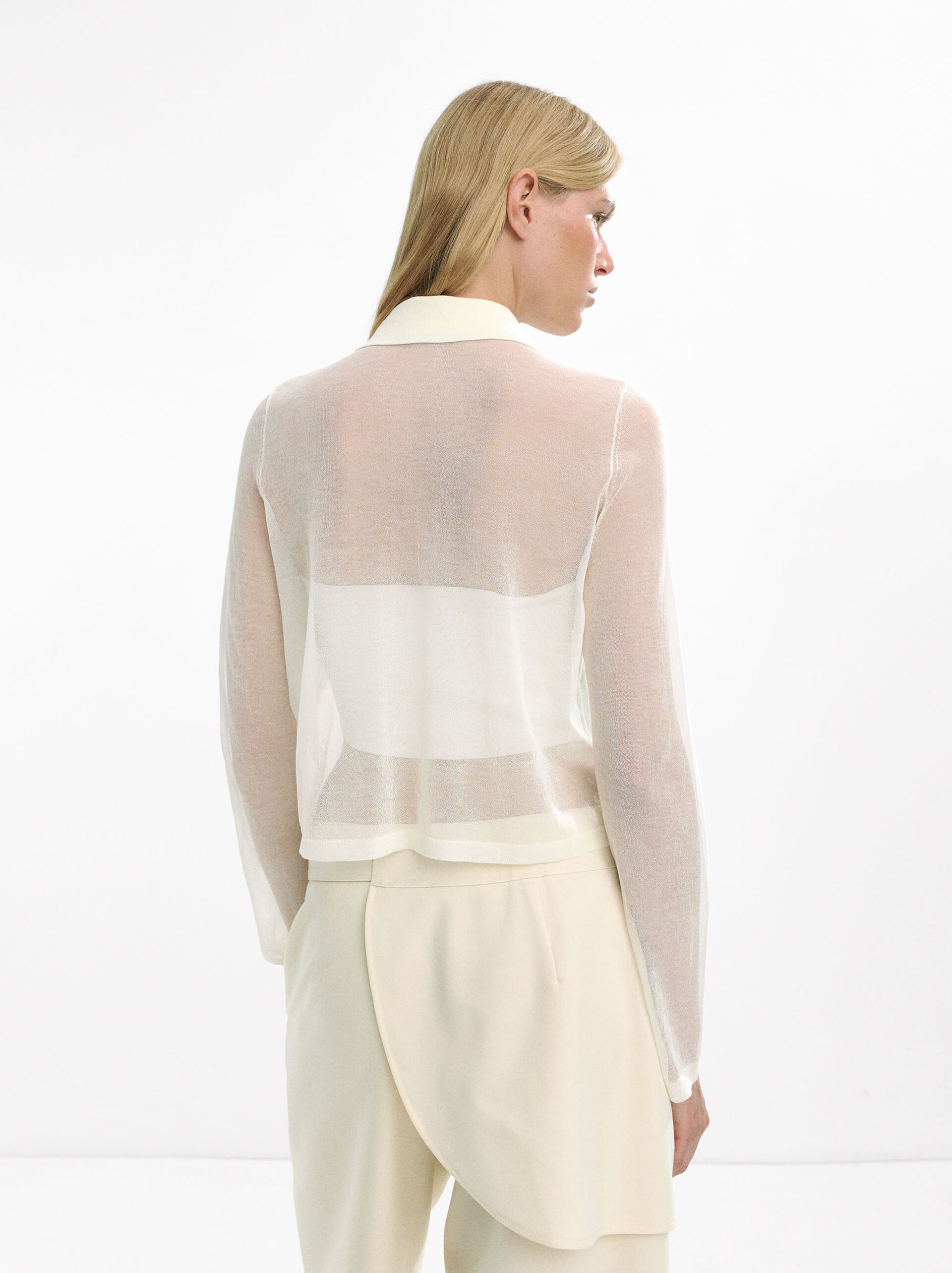 Knit shirt with zipper image number 2.0