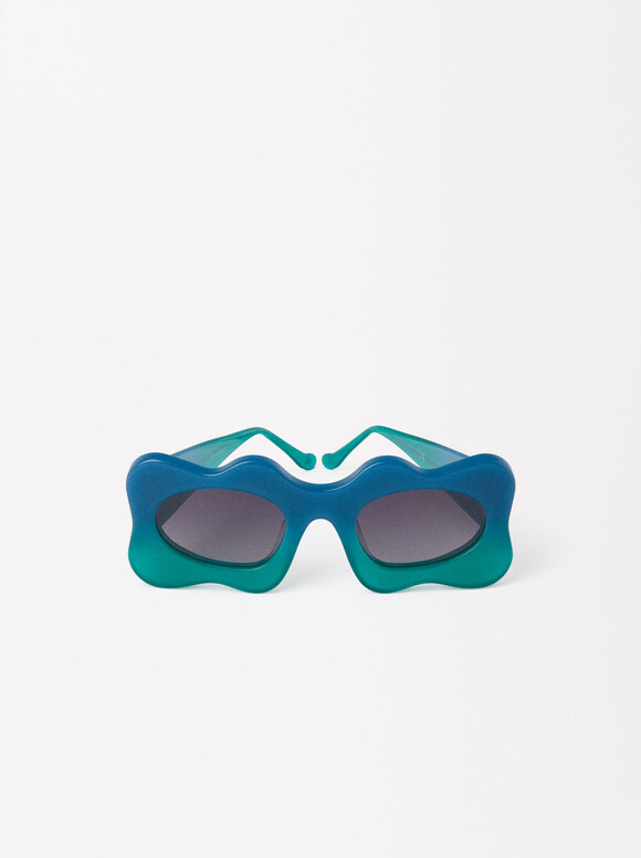 Gafas De Sol Cuadradas De Acetato, Azul, hi-res