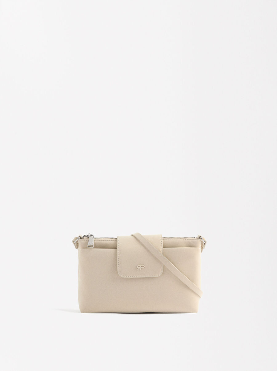 Borsa a tracolla con texture vellutata