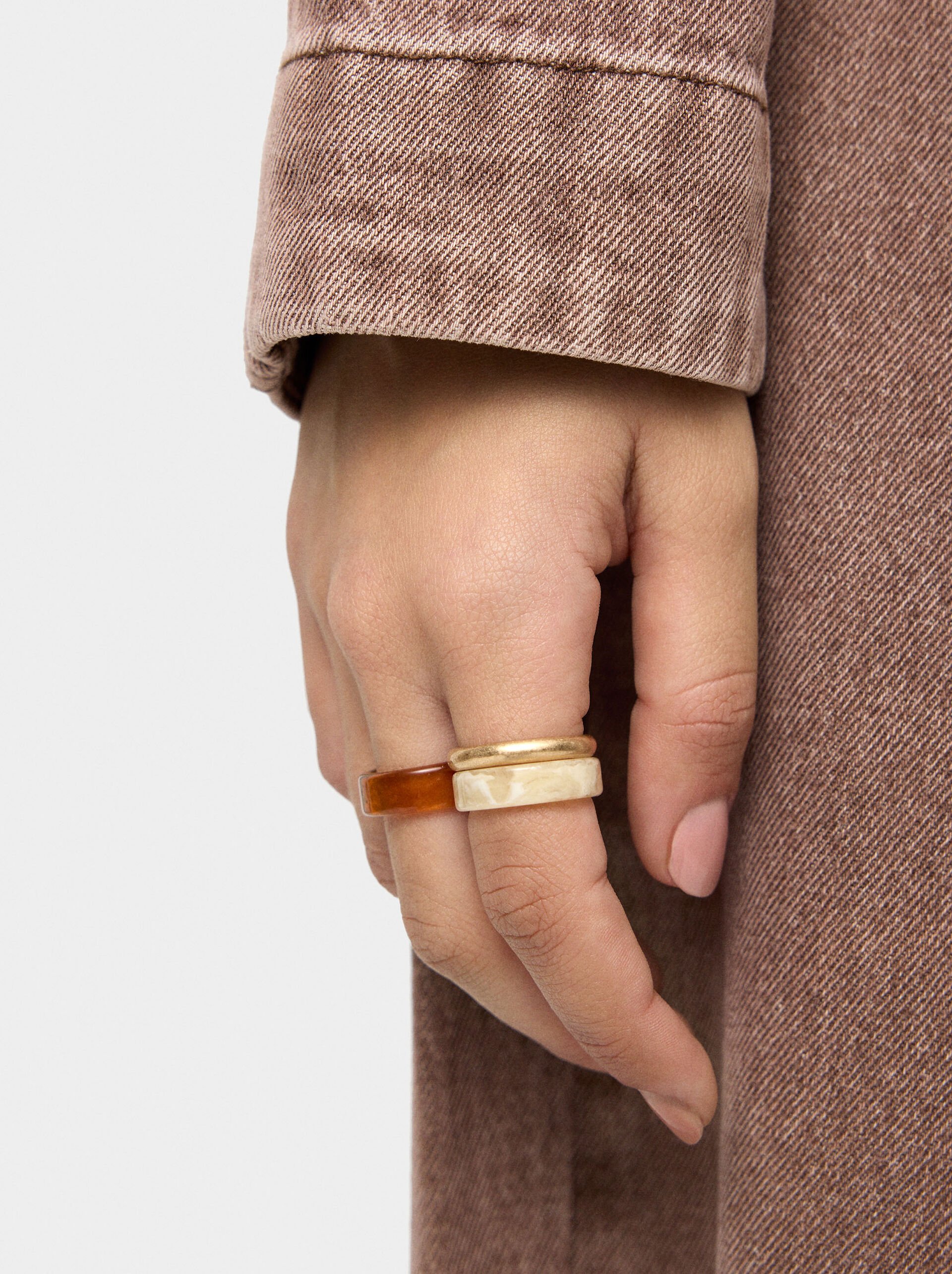 Set of rings with stone effect image number 1.0