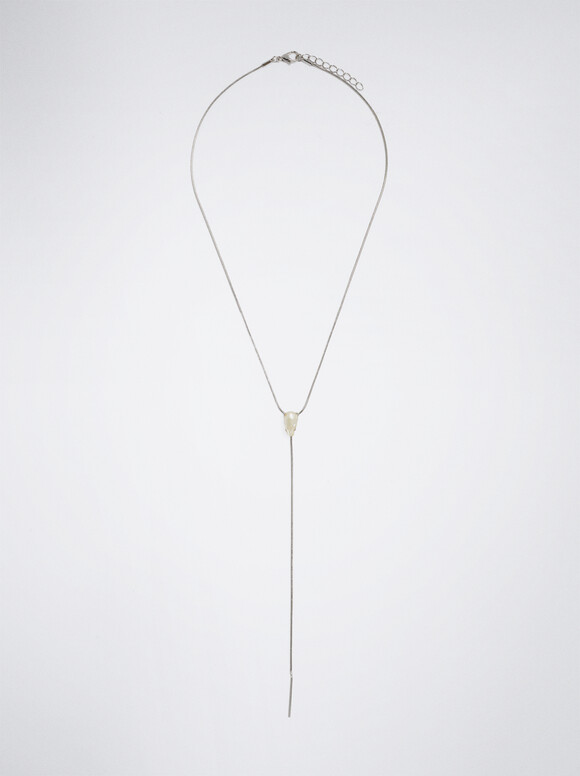 Necklace With Freshwater Pearl, Silver, hi-res