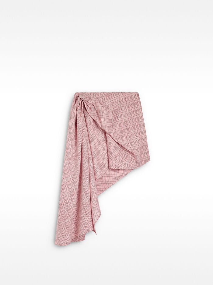 Draped asymmetrical skirt