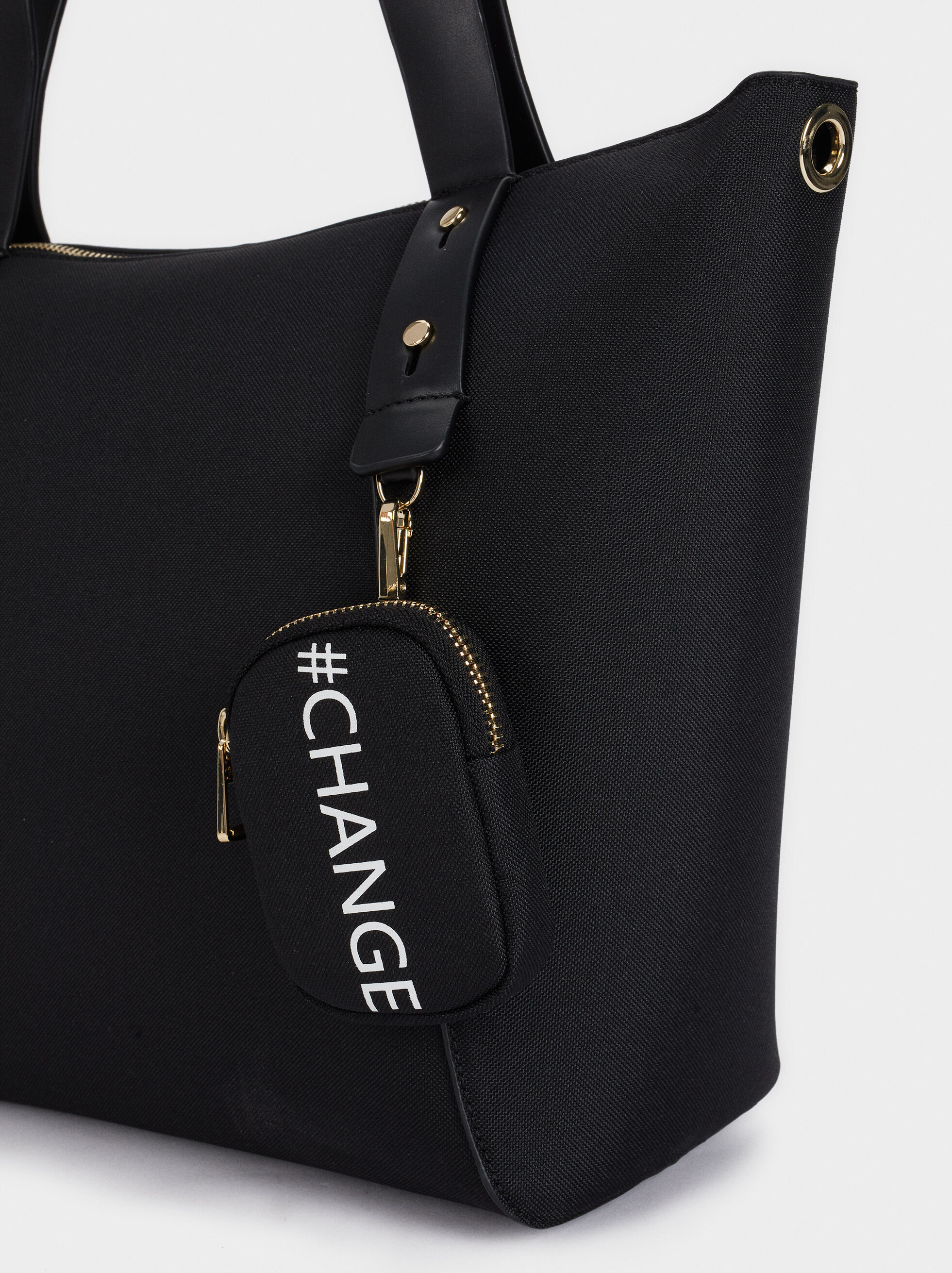 black shopper bag