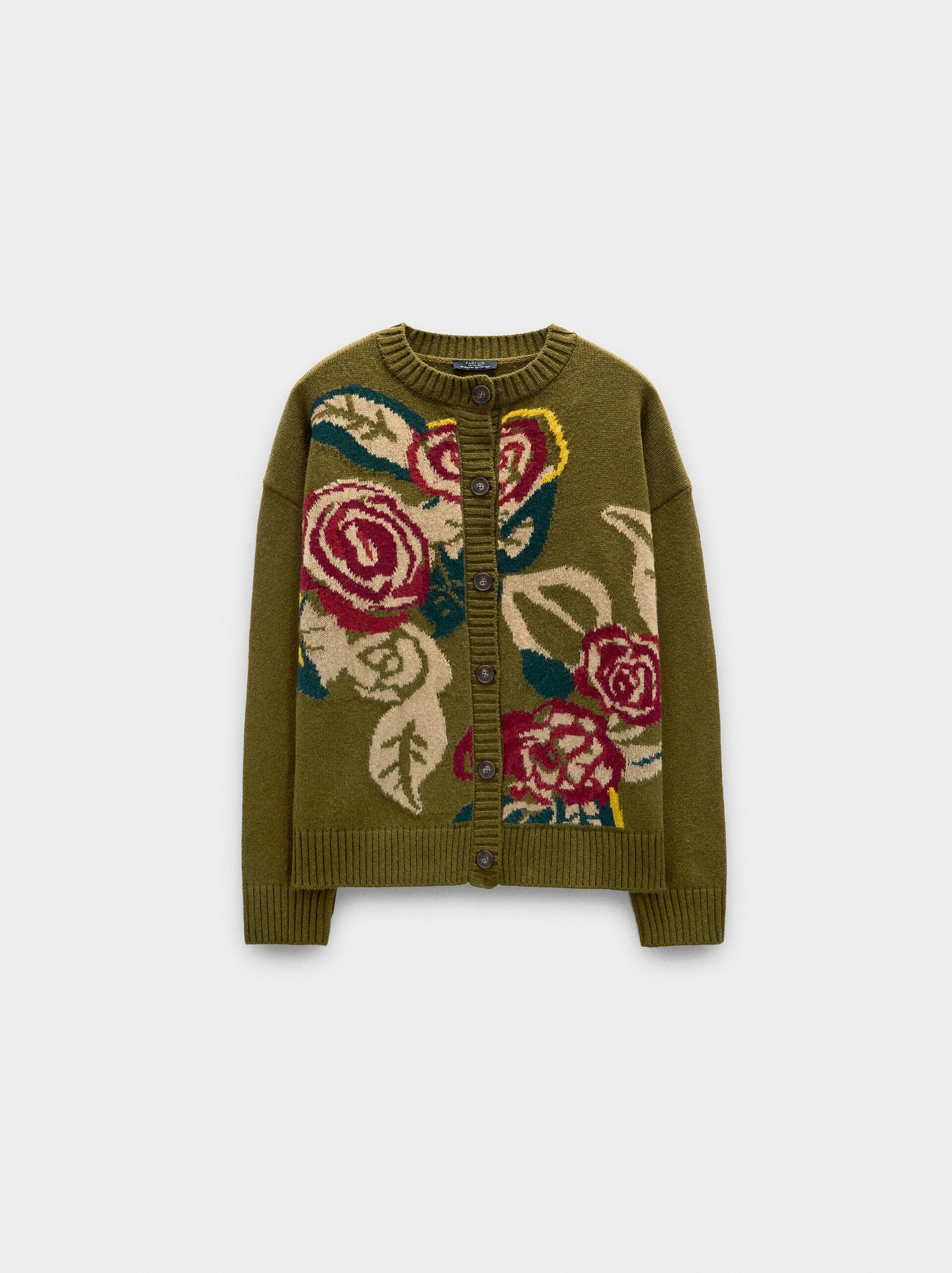Cardigan en maille jacquard floral image number 5.0
