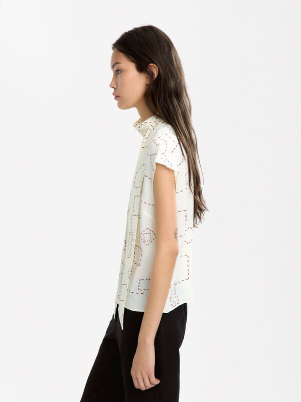 Scarf print top