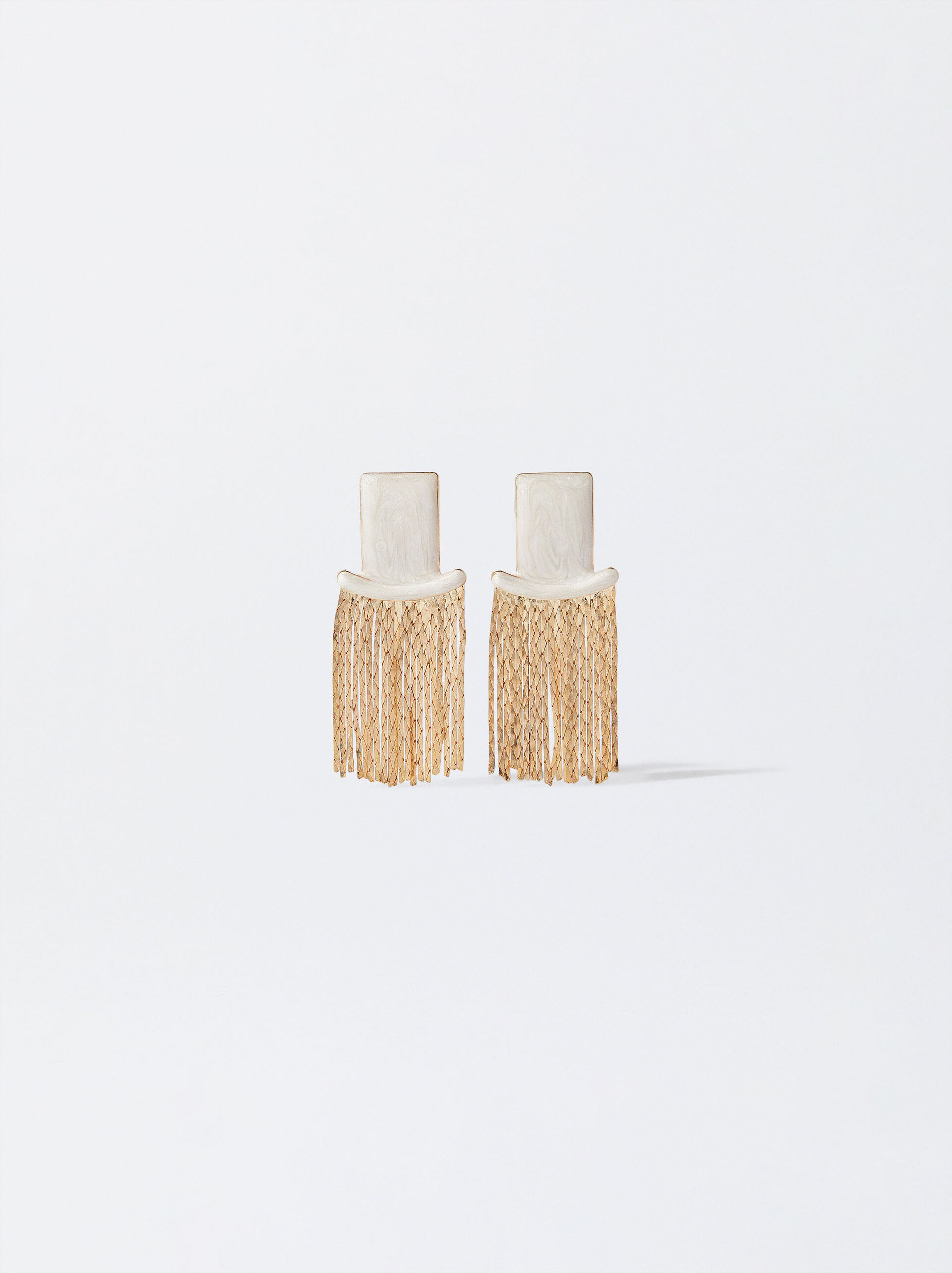 Gold-Toned Earrings With Enamel image number 0.0