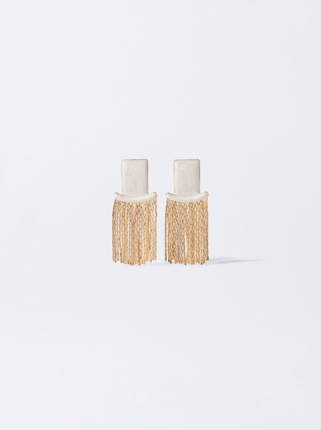 Gold-Toned Earrings With Enamel image number 0.0