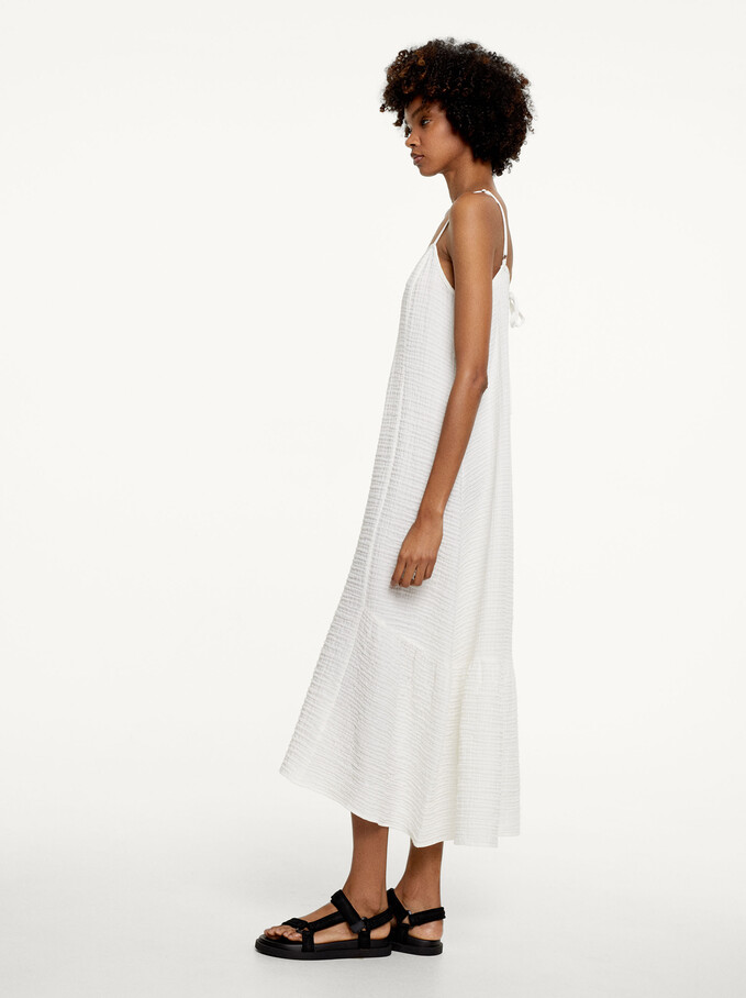 Strappy Midi Dress, White, hi-res