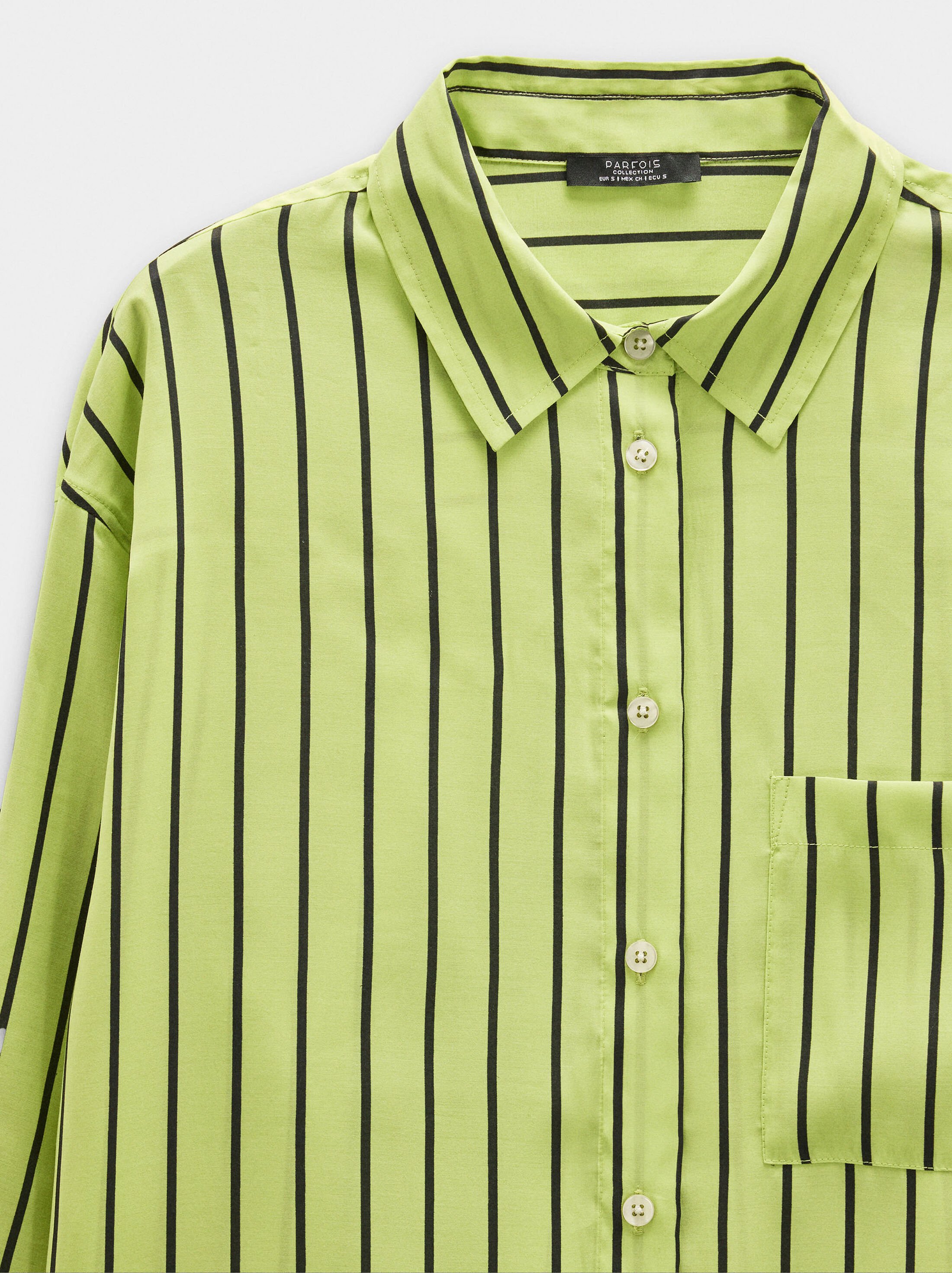 Striped long-sleeve shirt image number 6.0