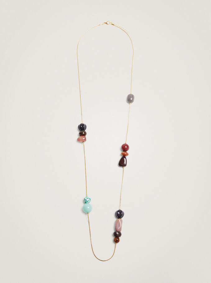 Long Necklace With Resin, Multicolor, hi-res