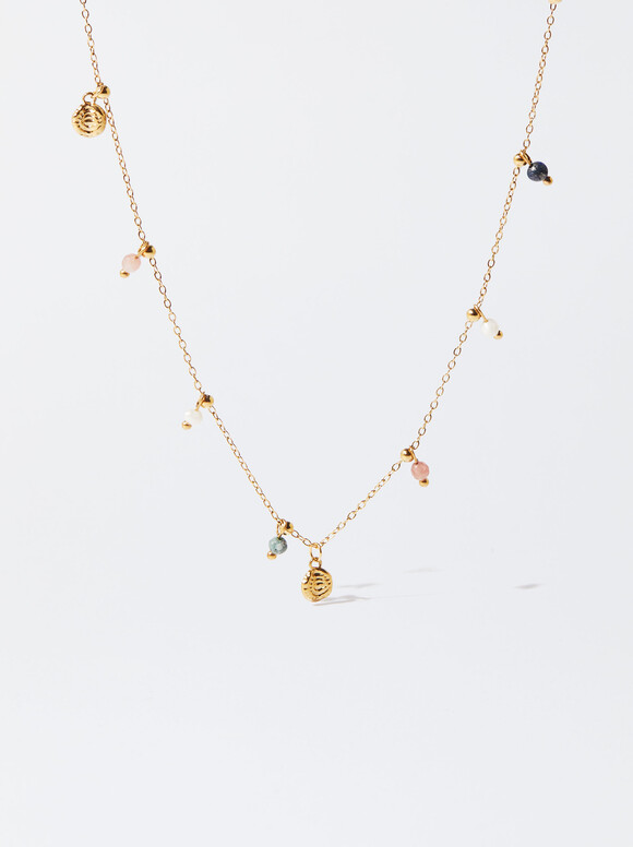 Collana In Acciaio Dorata, Multicolore, hi-res