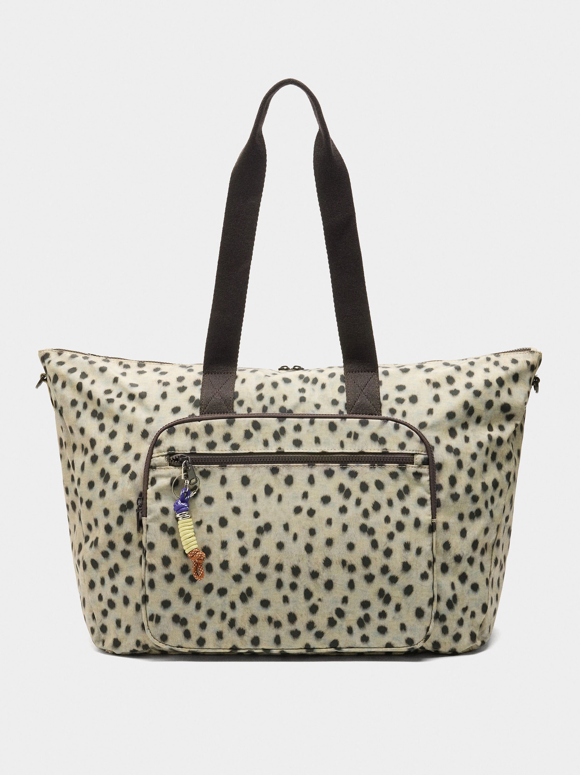 Animal-print nylon weekend bag image number 0.0