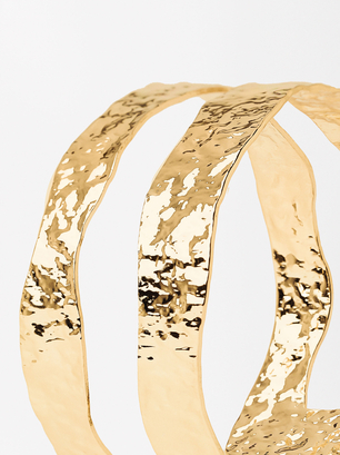 Textured Gold Bracelet, Golden, hi-res