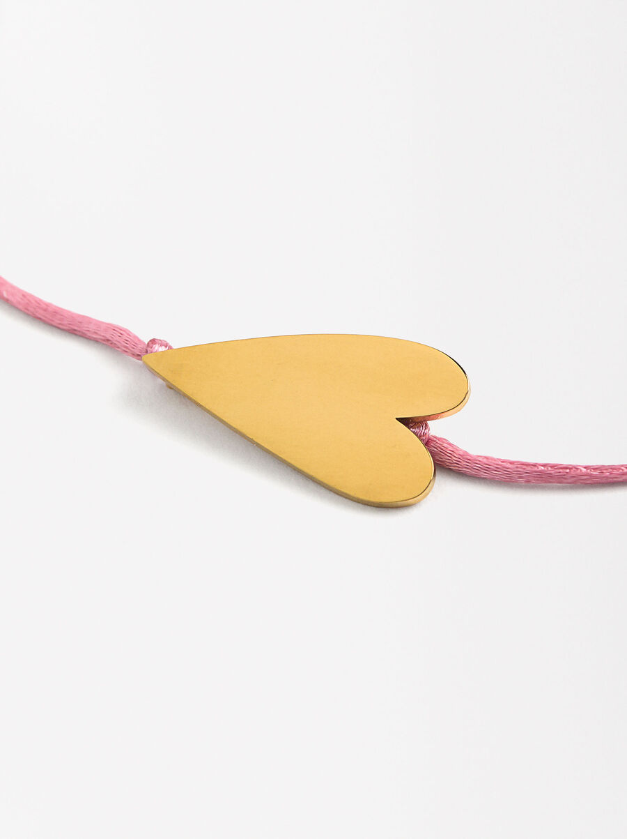 Bracelet ajustable cœur - acier inoxydable